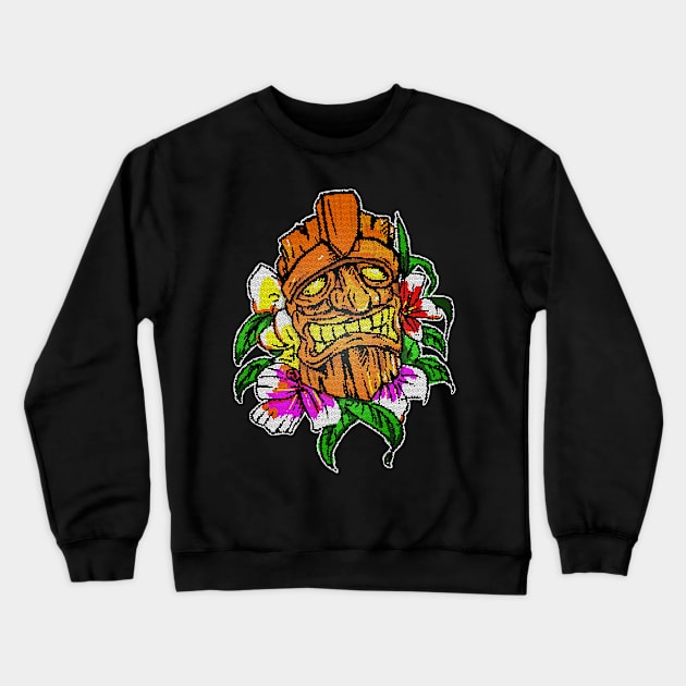 8bit Tiki Crewneck Sweatshirt by silentrob668